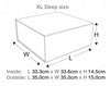 White XL Deep Folding Gift Box Assembled Size Line Drawing