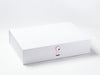 White A3 Shallow Folding Gift Box with Rose Quartz Gemstone Closure