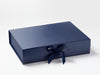 Navy Blue A3 Shallow Gift Box Sample with Changeable Ribbon