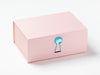 Pale Pink A5 Deep Gift Box Featuring Blue Zircon Decorative Closure