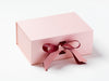 Pale Pink A5 Deep Featured with Claret Wine and Sweet Nectar Ribbon