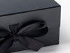 Black A5 Deep gift box ribbon detail from Foldabox UK