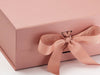 Rose Gold A5 Deep Luxury Folding Gift Box Sample Ribbon Detail