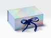 A5 Deep Rainbow Gift Box Featured with Cobalt Blue Ribbon