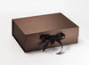 Bronze A4 Deep Luxury Gift Boxes with changeable ribbon