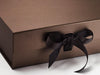 A4 Deep Bronze Folding Gift Box Sample Ribbon Detail