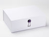 White A4 Deep Gift Box featured with Amethyst Gemstone Closure