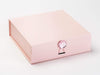 Rose Quartz Gemstone Gift Box Closure on Pale Pink Medium Gift Box