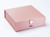Rose Quartz Gift Box Closure on Rose Gold Medium Gift Box