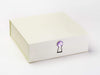 Purple Sapphire Gemstone Gift Box Closure on Ivory Large Gift Box