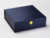 Navy Blue Large Gift Box with Yellow Diamond Gemstone Closure