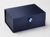 Navy Blue A5 Deep Gift Box with Sapphire Gemstone Closure