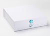 Blue Zircon Gemstone  Gift Box Closure on White Large Gift Box