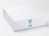 White Gift Box with Blue Zircon Gemstone Closure