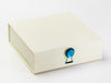 Ivory Medium Gift Box Featured with Blue Tourmaline Gemstone Closure