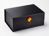 Black A5 Deep Gift Box Featured with Orange Zircon Gemstone Closure