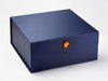 Orange Zircon Gemstone Gift Box Closure with Navy XL Deep