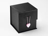 Black Large Cube Gift Box Featured with Rose Quartz Heart Gemstone Closure