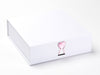 Rose Quartz Heart Gemstone Gift Box Closure on Medium White Gift Box
