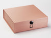 Rose Gold Large Gift Box Featuring Black Gloss Dome Decorative Closure