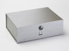 Silver A4 Deep Folding Gift Box with Opal Grey Dome Closure