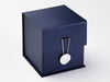 Navy Blue Cube Gift Box Feature with Mirror Disc Closure