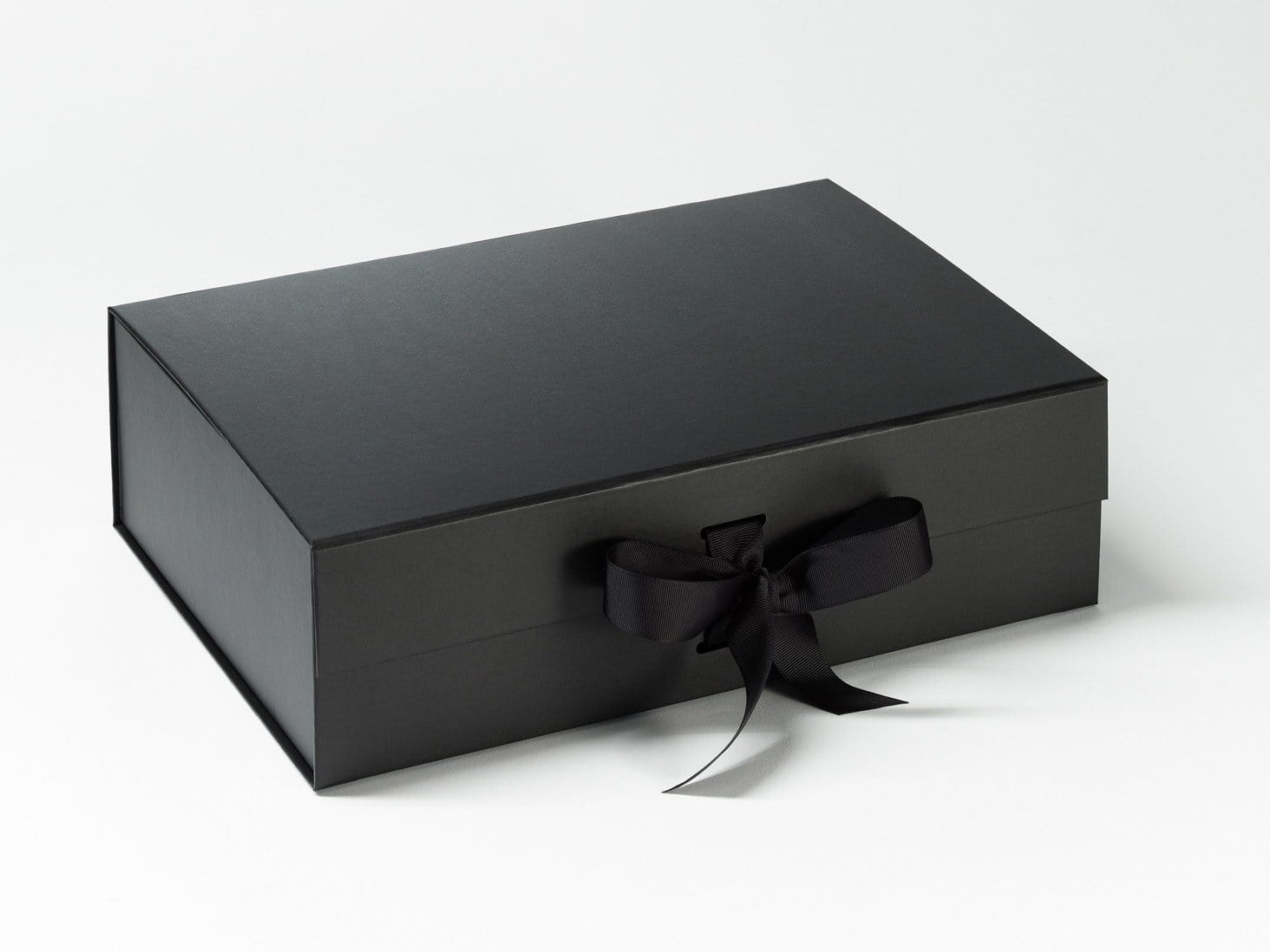 Black A4 Deep Folding Magnetic Closure Gift Box with changeable ribbon from Foldabox