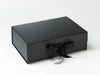 Black A4 Deep Folding Gift Box with changeable ribbon from Foldabox