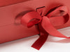 Red A4 Deep Folding Gift Box Sample ribbon detail