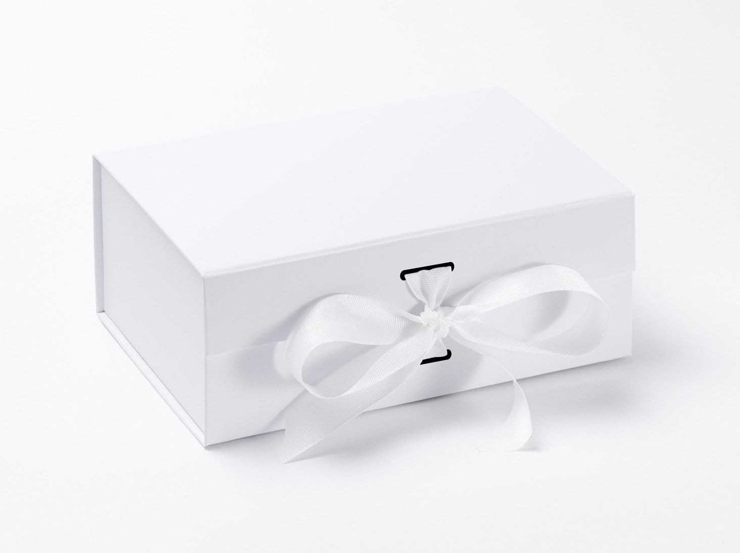 White A5 Deep Gift Box with changeable ribbon sample