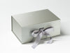 Silver Grey A5 Deep Slot Gift Box with changeable ribbon from Foldabox