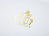 White Folding Gift Box with Gold Foil Printed Logo to Lid