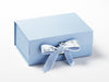 Example of Animal Parade Ribbon Sample on Pale Blue Gift Box
