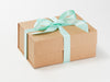 Aqua Recycled Satin Ribbon Featured on Natural Kraft A5 Deep Gift Box
