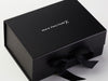 Black A5 Deep Gift Boxes with fixed grosgrain ribbon (Pack of 12)