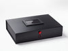 Black A3 Shallow Gift Box with Ruby Heart Closure and Black Photo Frame