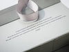 Silver Folding Gift Box with Custom Black Printed Text on Inside Lid