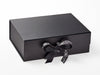 Black Gift Box Featuring Black Love Chalkboard Double Ribbon Bow
