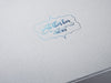 Pearl Silver Folding Gift Box with Custom Printed Blue Foil Logo