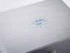 Silver A4 Deep Folding Gift Box with Custom Printed Blue Foil Logo from Foldabox