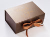 Bronze Folding Gift Box with Copper Logo and Copper Ribbon from Beau and Bella