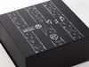Example of Custom Printed 1 Colour Screen Design Onto Black Gift Box