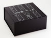 Example of Custom 1 Colour Screen Print to Black Gift Box