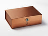 Copper Gift Box with Emerald and Diamond Flower Gemstone Closure