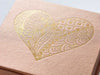Copper Gift Box with Gold Foil Custom Printed Heart Design