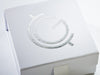 Custom Silver Foil Logo Printed to Lid of White Folding Gift Box