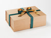 Green Jewel Double Faced Satin Ribbon Featured on Natural Kraft A4 Deep Gift Box