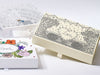 Ivory Folding Gift Box with Handcrafted Decoration by Custom Cubed