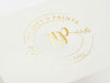 Example Of Custom Gold Foil Printed Logo Onto Ivory Gift Box