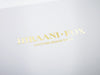 White Folding Gift Box with Gold Foil Logo Print to Lid